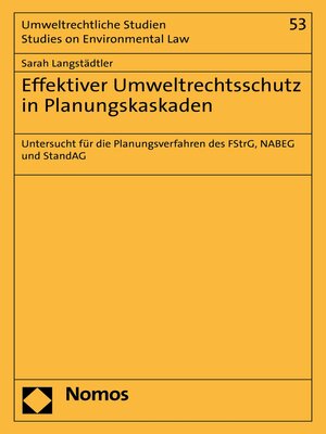 cover image of Effektiver Umweltrechtsschutz in Planungskaskaden